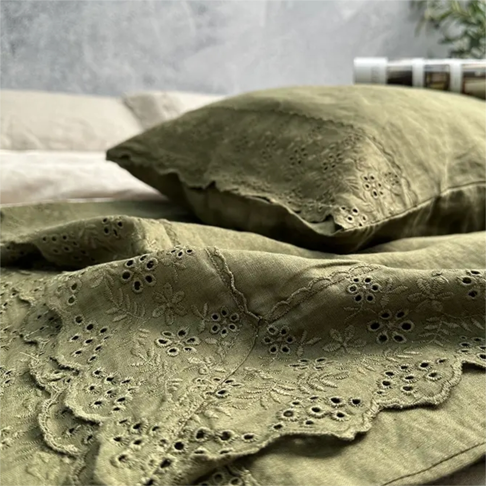 Pure Linen Lace Four-Piece Bedding Set