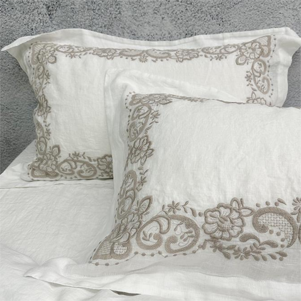 Modern Floral Pure Linen Four-Piece Bedding Set