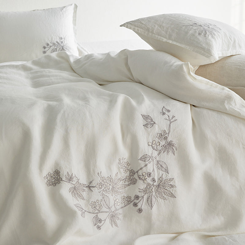 Natural Branches Linen 4-piece Bedding Set