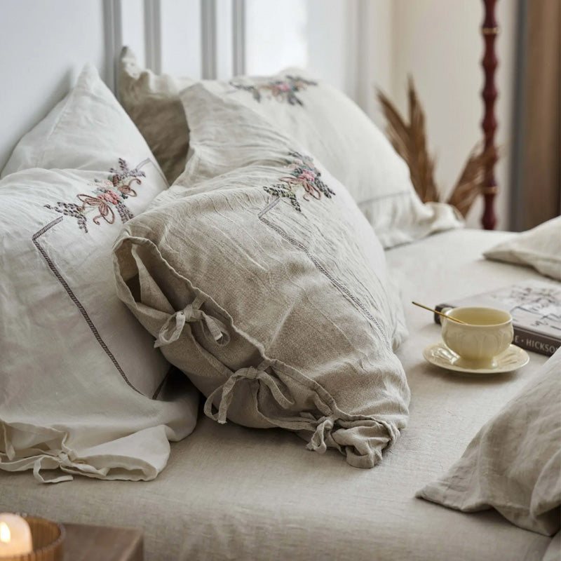 Floral Whisper Pure Linen Bedding Set