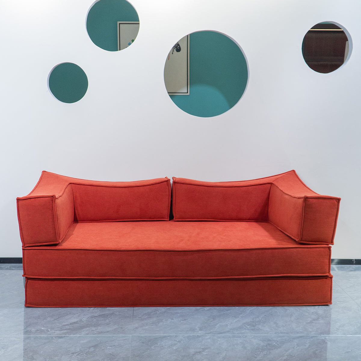 Modern Orange-Red Sofa