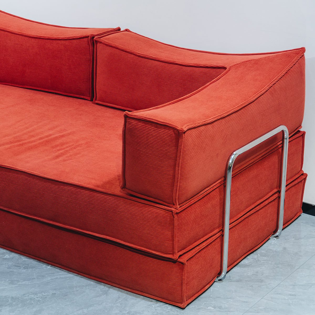 Modern Orange-Red Sofa