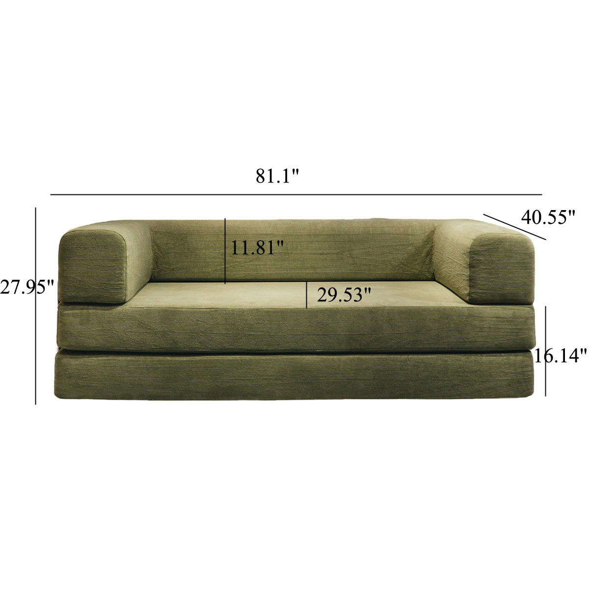 Green Corduroy Sofa Bed