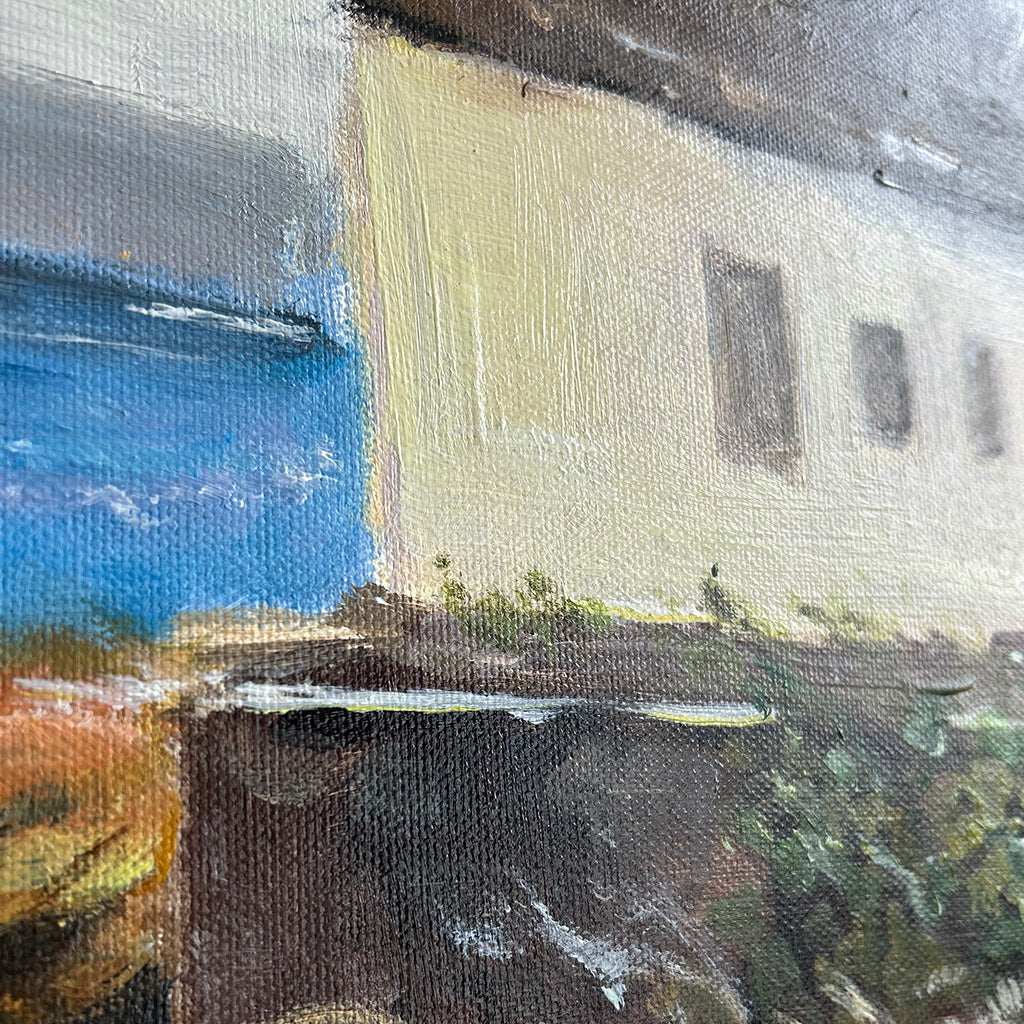 Quiet Seaside Cottage Handmade Oil Painting