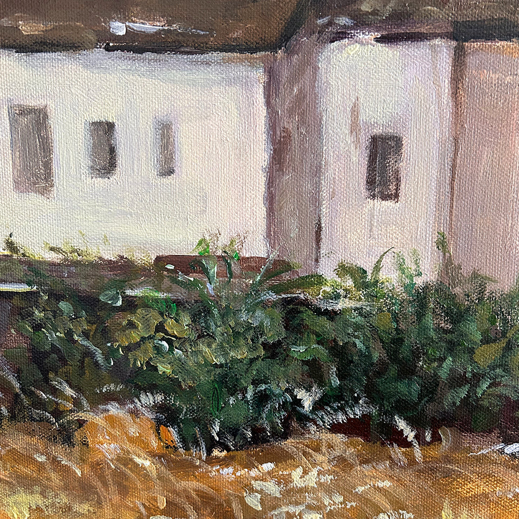 Quiet Seaside Cottage Handmade Oil Painting