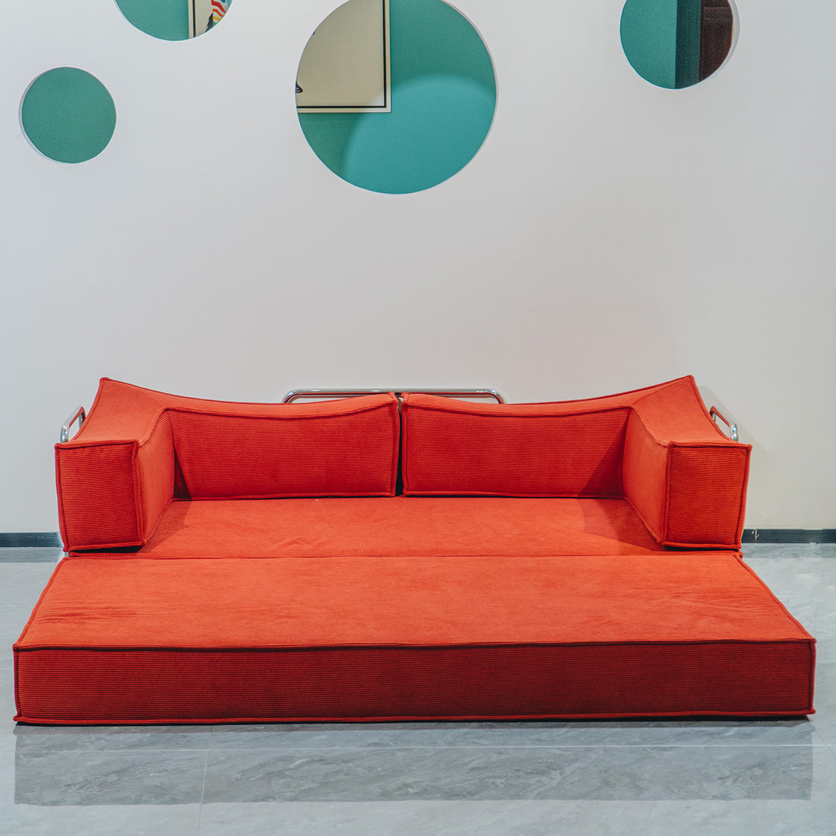 Modern Orange-Red Sofa