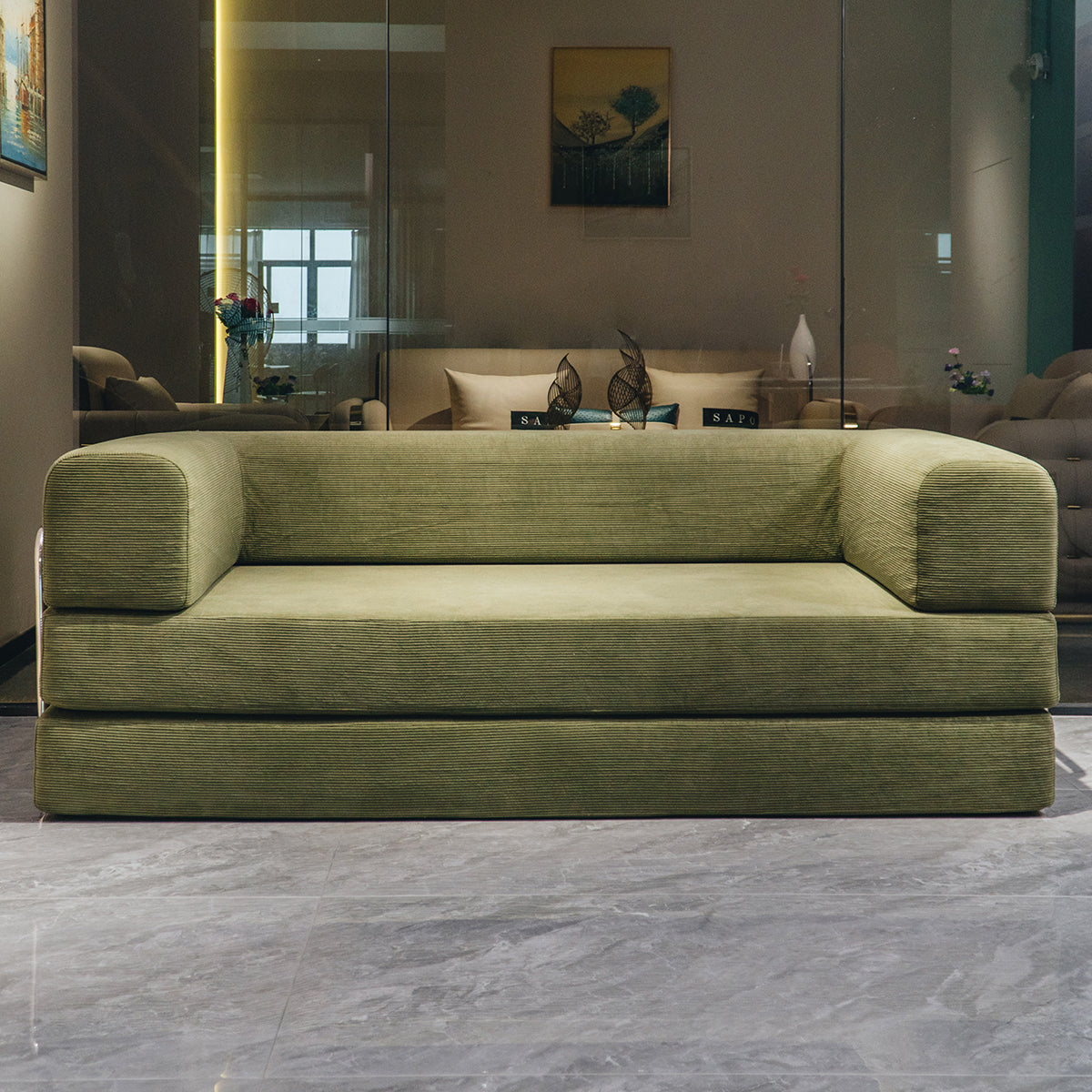 Green Corduroy Sofa Bed