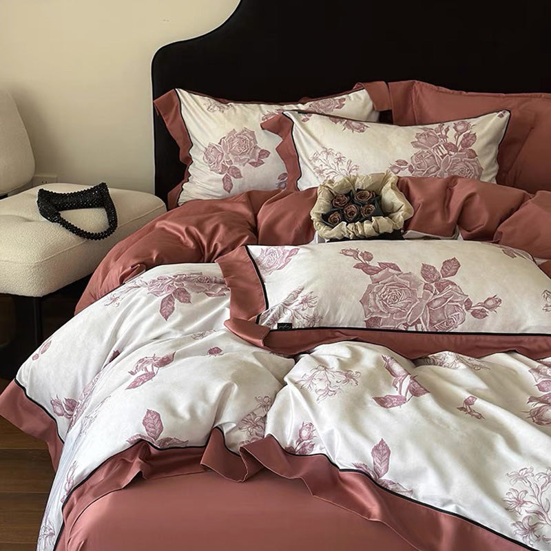 Soft Cotton Romantic Rose 4-piece Bedding Set