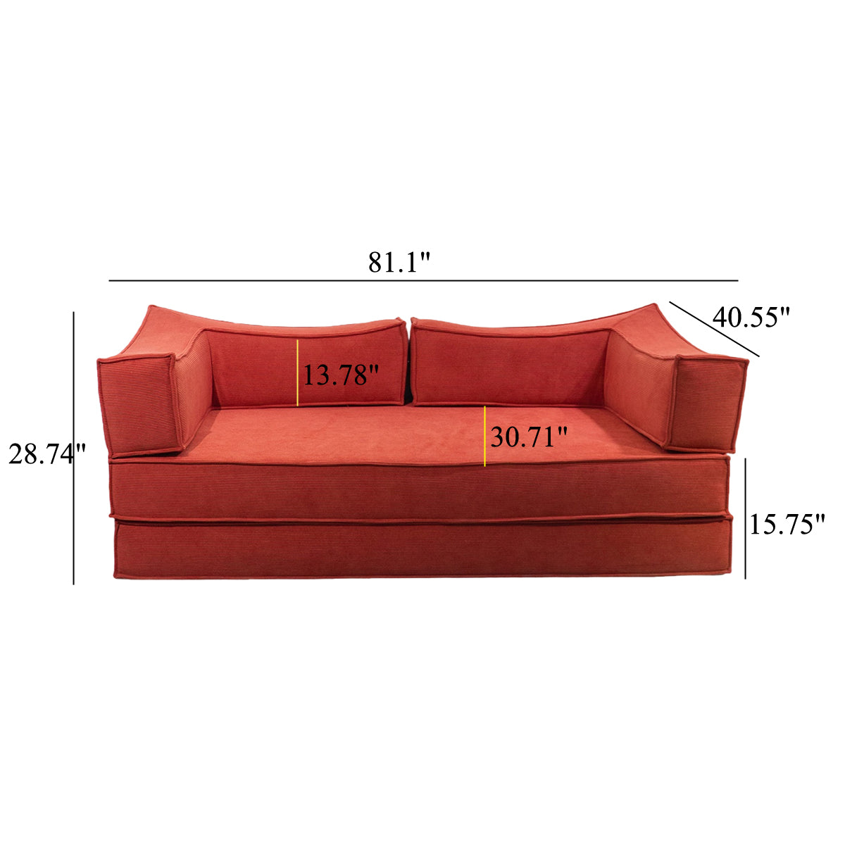 Modern Orange-Red Sofa