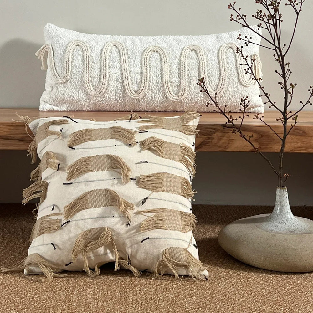 Tassel Elegance Cotton&Linen Pillow