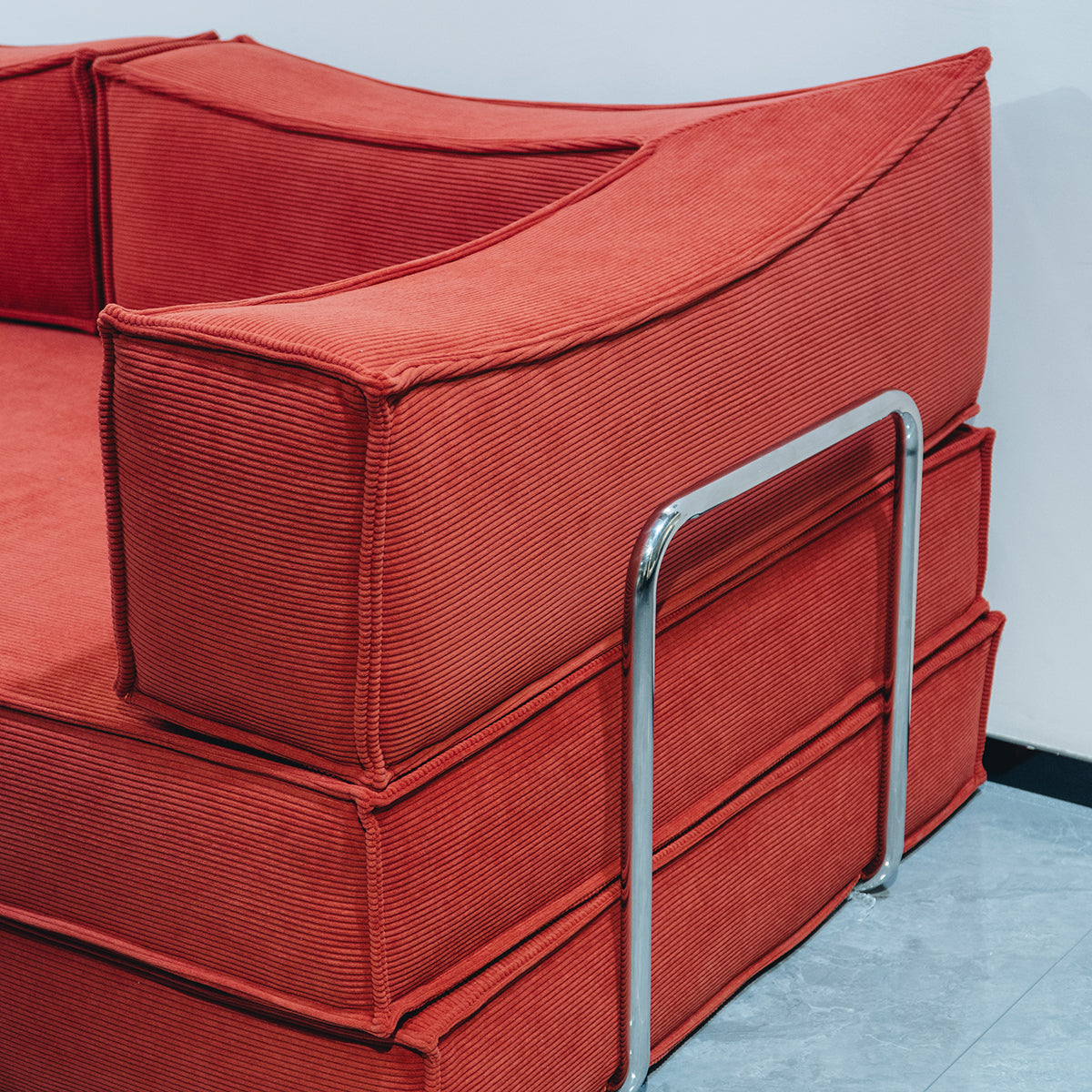 Modern Orange-Red Sofa