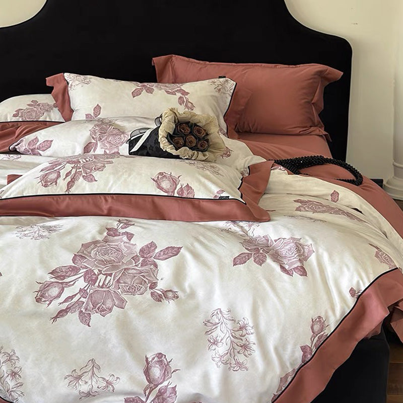 Soft Cotton Romantic Rose 4-piece Bedding Set