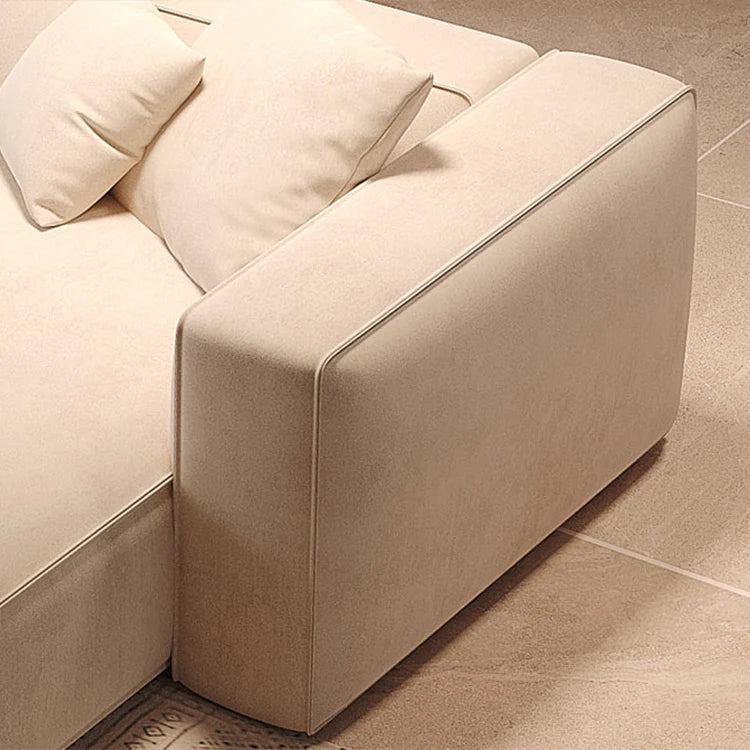 Beige Suede Full Latex Modular Sectional Sofa