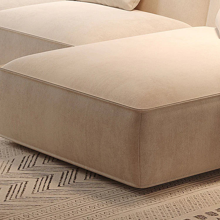 Beige Suede Full Latex Modular Sectional Sofa