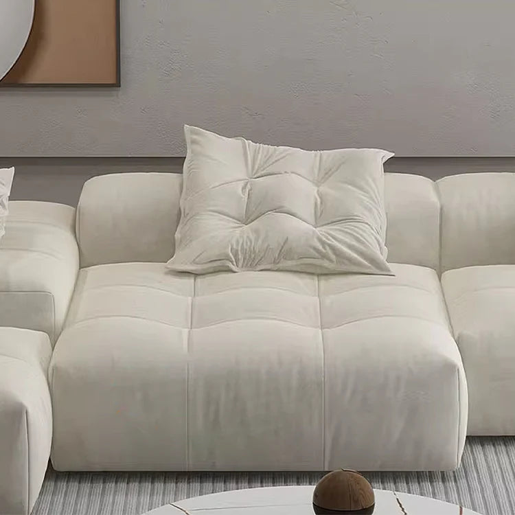 Cream Sanded Suede Full Foam Oversized Modular Sectional