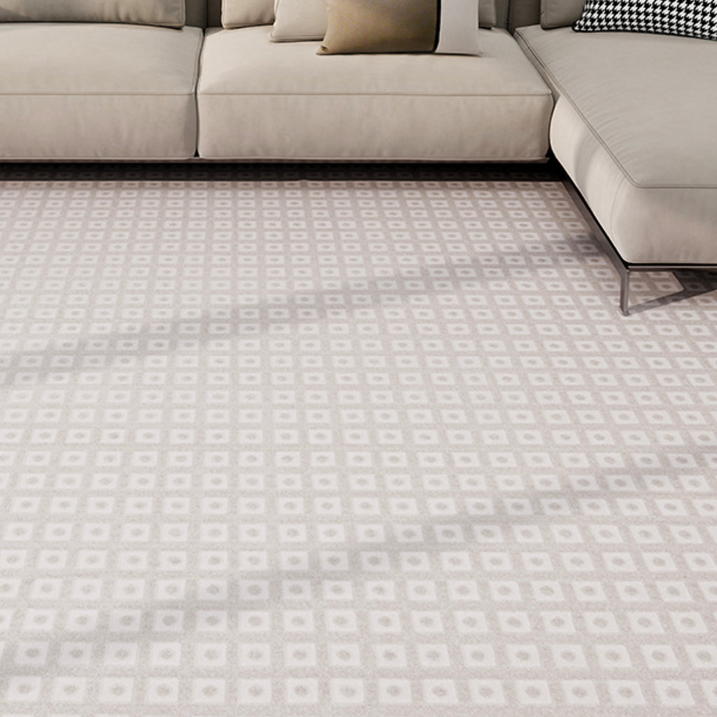 Playful Grid - High-low Blend Checkered Rug