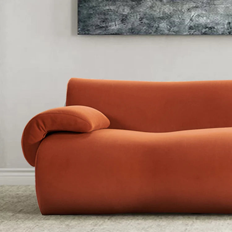 Orange Suede Full Foam Sectional Sofa