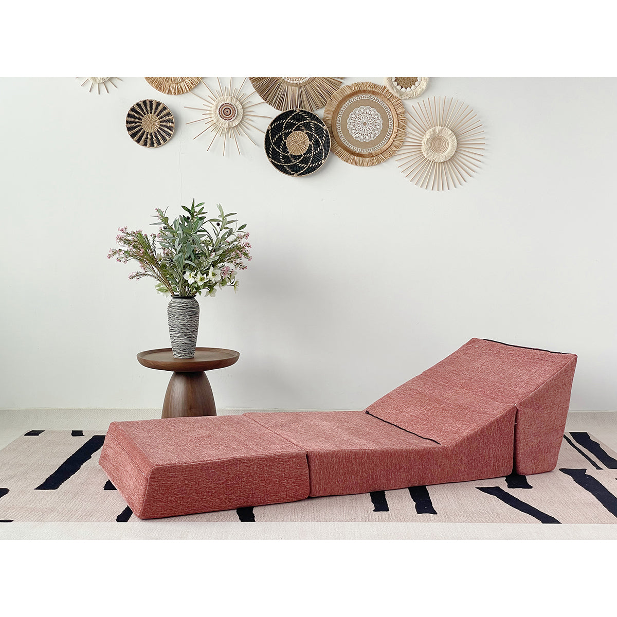 Multi-Functional  Single Sofa Coral Red