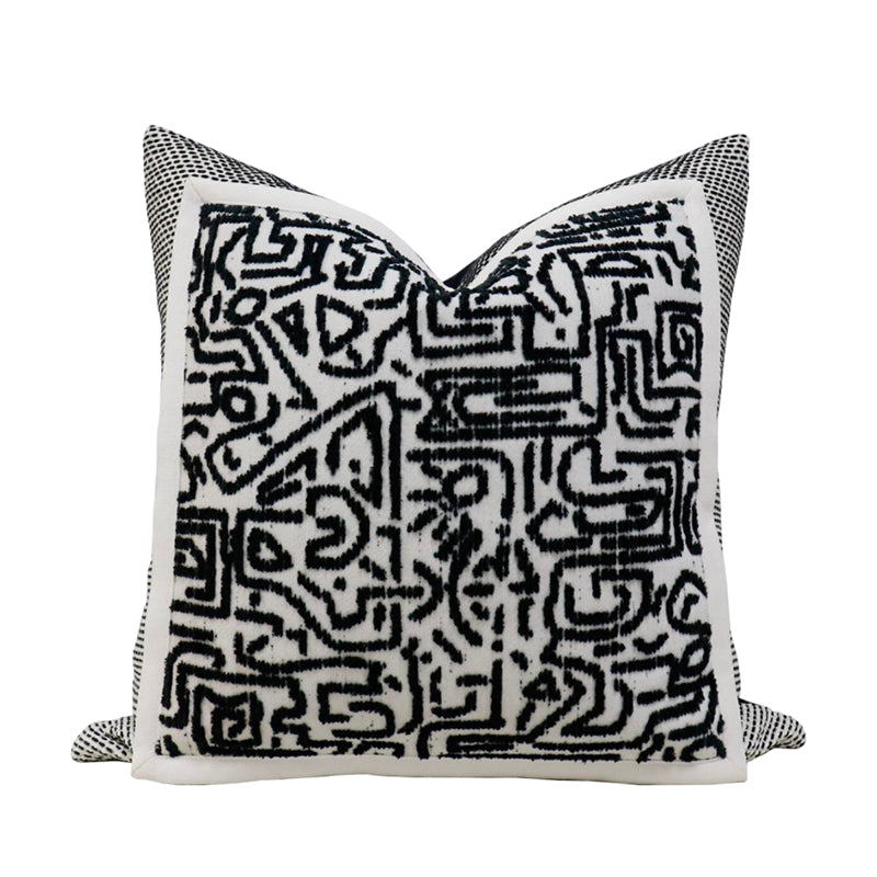 Rhythm Monochrome Cotton&Linen Pillow