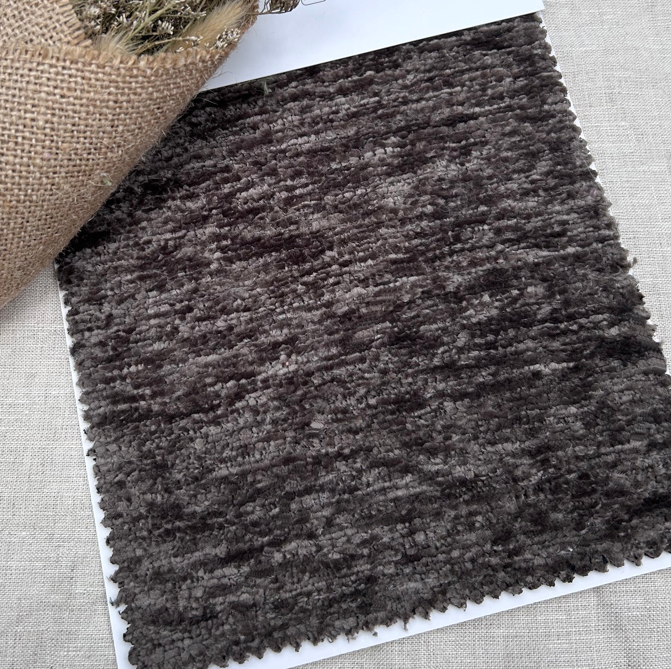 Dark Espresso Bubble Velvet Fabric Swatch